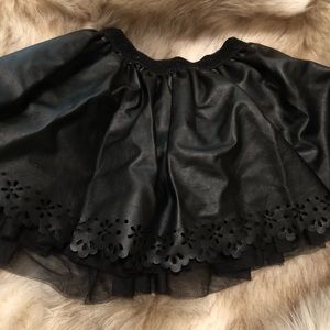 Black leather skirt